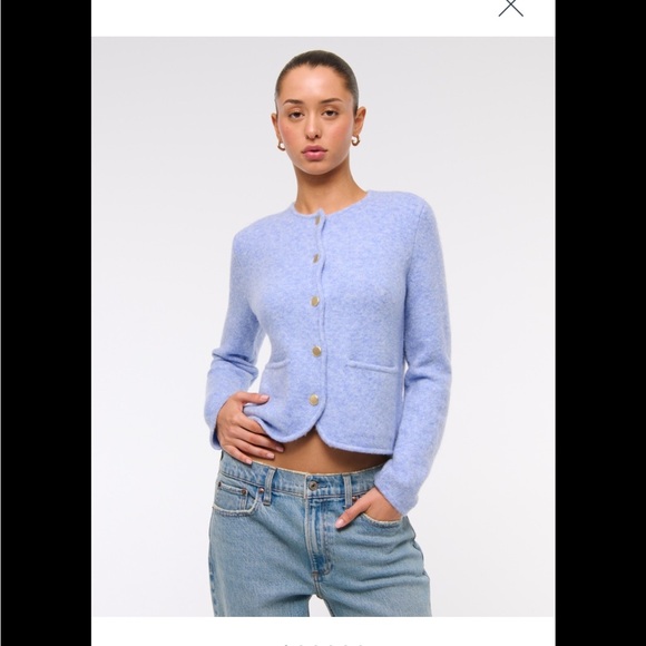 Abercrombie Sweater Jacket in Periwinkle, Size S - Picture 1 of 7